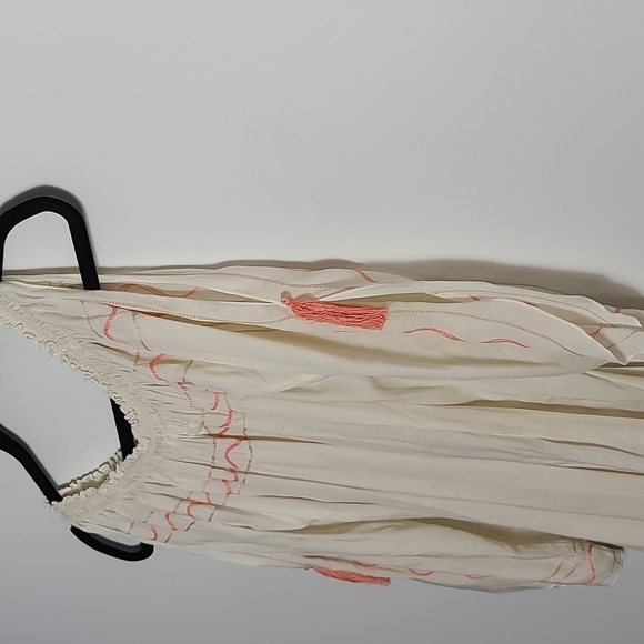 NORTH SHORE Cream Open Shoulder Cover Up with Orange Embroider Size S/M - Picture 16 of 16